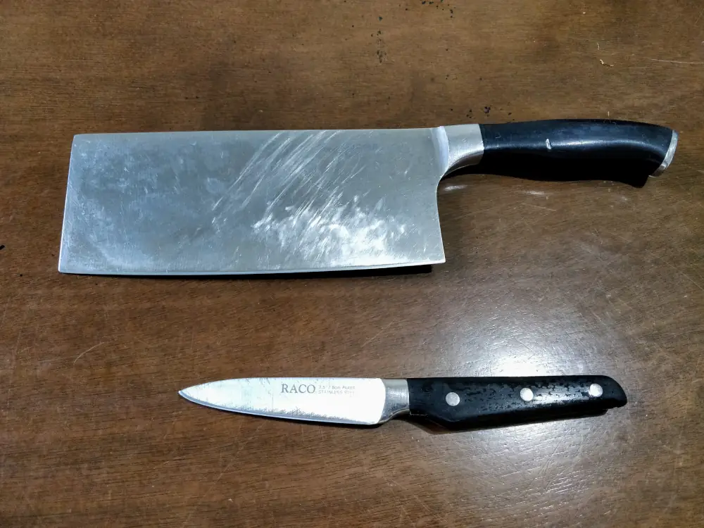 cleaver and paring knife